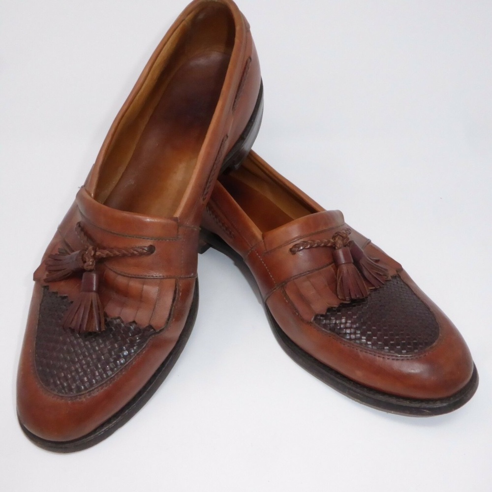 VTG ALLEN EDMONDS Cody Brown Leather Weave Loafer
